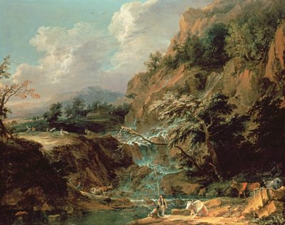 Landschaft mit Wasserfall von Joachim Franz Beich